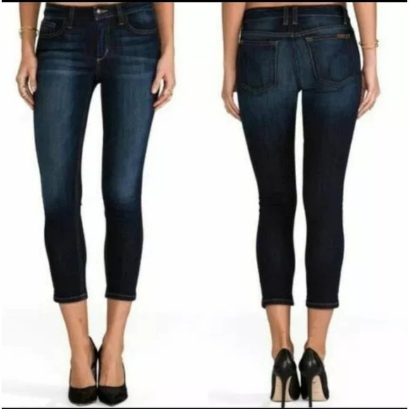 Joe's Jeans Dark Wash Cropped Skinny Jeans Blue Denim Size 30 - Picture 8 of 12